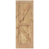 Steves & Sons 2-Panel Barn Door Solid Core Unfinished Knotty Alder Interior Door Slab