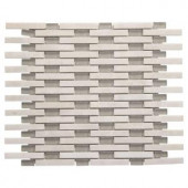 Jeffrey Court 13-5/8 in. x 11 in. Summer Time Array Glass/White Marble Mosaic Wall Tile
