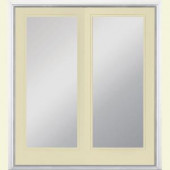 Masonite 72 in. x 80 in. Golden Haystack Steel Prehung Left-Hand Inswing 1 Lite Patio Door with Brickmold Vinyl Frame