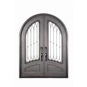 Iron Doors Unlimited Concord 3/4 Lite Painted Oil Rubbed Bronze Decorative Wrought Iron Entry Door