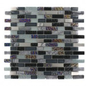 Splashback Tile Seattle Skyline Blend Bricks 12 in. x 12 in. Marble and Glass Mosaic Floor and Wall Tile
