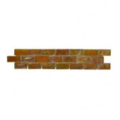Jeffrey Court Glass Strip Golden 2 in. x 12 in. Glass Wall Tile