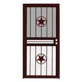 Unique Home Designs Lone Star 28 in. x 80 in. Wineberry Recessed Mount Outswing All Season Security Door