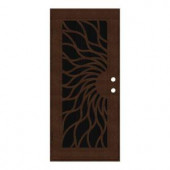 Unique Home Designs Sunfire 36 in. x 80 in. Copperclad Left-Handed Recessed Mount Aluminum Security Door with Charcoal Insect Screen