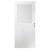 400 Series 32 in. White Aluminum Traditional Self-Storing Storm Door with Nickel Hardware