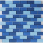 EPOCH Oceanz Indian Mosaic Glass Mesh Mounted Tile - 4 in. x 4 in. Tile Sample