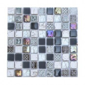 Splashback Tile Aztec Art City Slicker Grey Glass - 6 in. x 6 in. Tile Sample