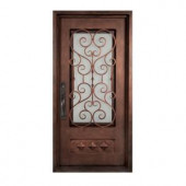 Iron Doors Unlimited Vita Francese 3/4-Lite Painted Heavy Bronze Decorative Wrought Iron Entry Door