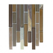 Splashback Tile Tectonic Harmony Multicolor Slate And Earth Blend Glass Tiles - 6 in. x 6 in. Tile Sample