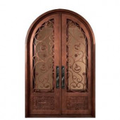 Iron Doors Unlimited Fero Fiore 3/4 Lite Painted Heavy Bronze Decorative Wrought Iron Entry Door