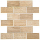 Daltile Parkwood Beige 12 in. x 12 in. Brick Joint Mosaic Floor and Wall Tile