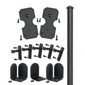 Quiet Glide 1-1/2 in. to 2-1/4 in. Notched Rectangle Black Rolling Door Hardware Kit