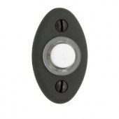 Baldwin 2 in. Oval Wired Lighted Push Button Doorbell in Oil Rubbed Bronze