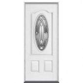Masonite Shield 3/4 Oval Lite Primed Steel Entry Door with No Brickmould