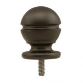 Quiet Glide 1-1/2 in. x 1-1/2 in. Decorative Black Ball Rail End Stop