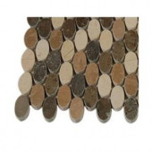 Splashback Tile Orbit Amber Ovals Marble Tiles - 6 in. x 6 in. Tile Sample