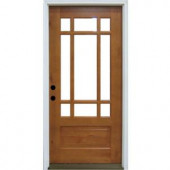 Steves & Sons Craftsman 9 Lite Prefinished Knotty Alder Wood Entry Door