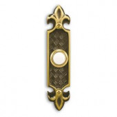 Heath Zenith Wired Decorative Push Button - Antique Brass Finish