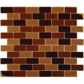 MS International 12 in. x 12 in. Brown Blend Glass Mesh-Mounted Mosaic Tile
