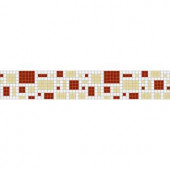 Mosaic Loft Scatter Rust Border 117.5 in. x 4 in. Glass Wall and Light Residential Floor Mosaic Tile