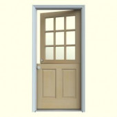 JELD-WEN 9-Lite Unfinished Hemlock Dutch Entry Door with Primed White AuraLast Jamb and Brickmold