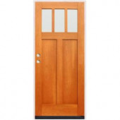 Pacific Entries Craftsman 3 Lite Stained Birch Wood Entry Door