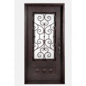 Iron Doors Unlimited Vita Francese 3/4 Lite Painted Antique Copper Decorative Wrought Iron Entry Door
