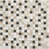 Daltile Stone Radiance Kinetic Khaki 12 in. x 12 in. x 8mm Glass and Stone Mosaic Blend Wall Tile