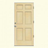 JELD-WEN 6-Panel Unfinished Hemlock Entry Door with Primed White AuraLast Jamb