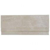 Splashback Tile Crema Marfil Base Molding 5 in. x 12 in. Marble Floor and Wall Tile