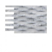 Splashback Tile 3D Reflex White Carrera Stone - 6 in. x 6 in. Tile Sample