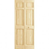 Frameport 24 in. x 80 in. 6-Panel Pine Unfinished Premium Interior Bi-fold Closet Door