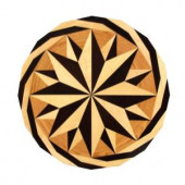 PID Floors Round Medallion Unfinished Decorative Wood Floor Inlay MC001 - 5 in. x 3 in. Take Home Sample