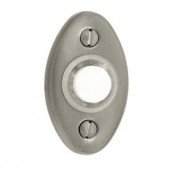 Baldwin 2 in. Oval Wired Lighted Push Button Doorbell in Satin Nickel