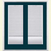 Masonite 60 in. x 80 in. Night Tide Steel Prehung Right-Hand Inswing Miniblind Steel Patio Door with Brickmold in Vinyl Frame