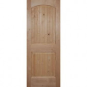 Builder's Choice 2-Panel Arch Top V-Grooved Solid Core Knotty Alder Prehung Interior Door