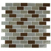 Splashback Tile Metallic Ale Blend 12 in. x 12 in. Glass Mosaic Floor and Wall Tile