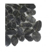 Splashback Tile Pebble Rock Flat Bed Marble Floor and Wall Tile - 6 in. x 6 in. Tile Sample