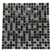 Splashback Tile Seattle Skyline Blend Squares 12 in. x 12 in. Marble And Glass Mosaic Floor and Wall Tile