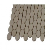 Splashback Tile Orbit White Thassos Ovals Marble Tiles - 6 in. x 6 in. Tile Sample
