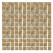 EPOCH Spongez S-Tan-1407 Mosaic Recycled Glass 12 in. x 12 in. Mesh Mounted Floor & Wall Tile (5 Sq. Ft./Case)