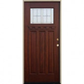 Pacific Entries Craftsman 1 Lite Stained Mahogany Wood Entry Door
