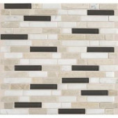 Daltile Stone Radiance Kinetic Khaki 11-3/4 in. x 12-1/2 in. x 8 mm Glass and Stone Mosaic Blend Wall Tile