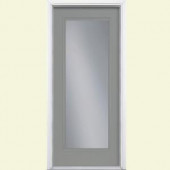 Masonite Full Lite Painted Smooth Fiberglass Entry Door with Brickmold