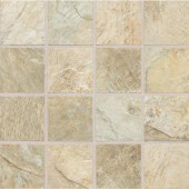 Daltile Franciscan Slate Desert Crema 12 in. x 12 in. x 8mm Porcelain Mosaic Floor and Wall Tile (7 sq. ft. / case)