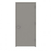 L.I.F Industries 36 in. x 84 in. Flush Gray Entrance Left-Hand Fire Proof Door Unit with Welded Frame
