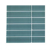 Splashback Tile Contempo Turquoise Polished Glass - 6 in. x 6 in. Tile Sample