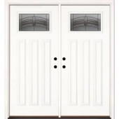 Feather River Doors Rochester Patina Craftsman Primed Smooth Fiberglass Double Entry Door