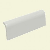 U.S. Ceramic Tile Bright White Ice 2 in. x 6 in. Ceramic Bullnose Radius Cap Wall Tile