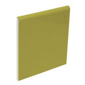 U.S. Ceramic Tile Bright Chartreuse 4-1/4 in. x 4-1/4 in. Ceramic Surface Bullnose Wall Tile
